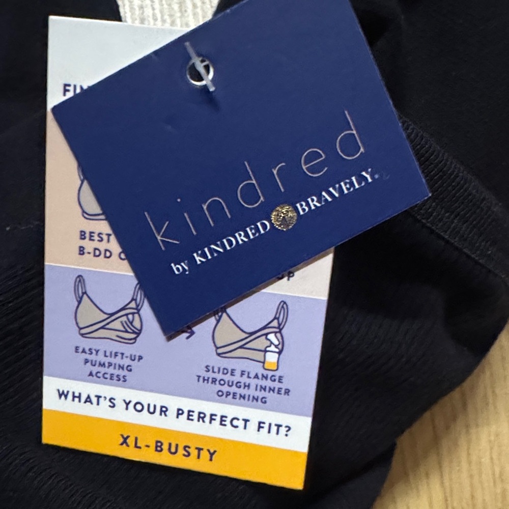 Kindred Bravely NWT Black XL busty nursing bra 38DDD 40DDD to I bust NEW - Picture 3 of 10